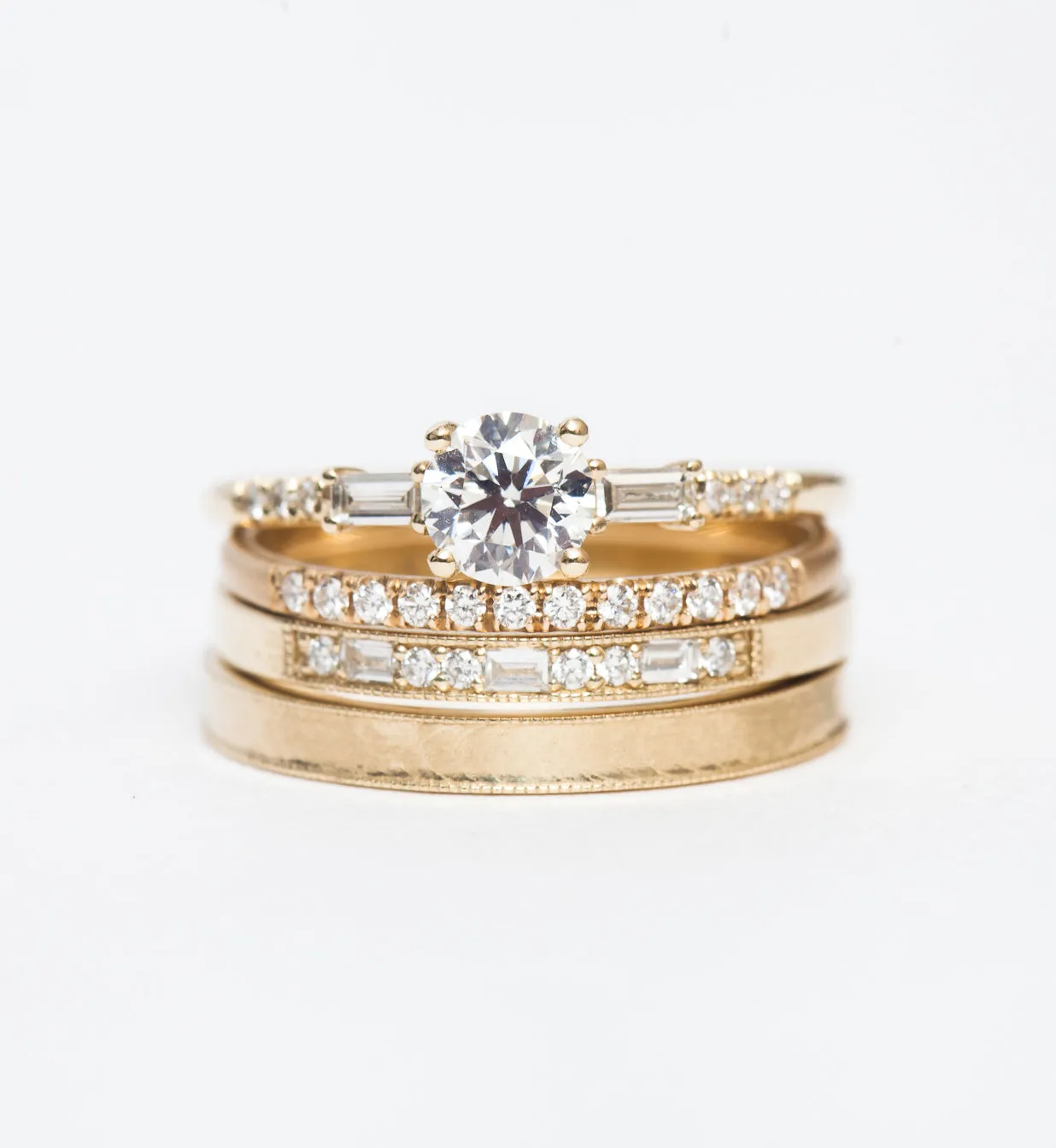 Matte Milgrain Gold Band