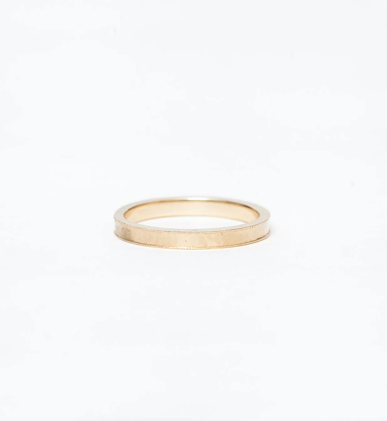 Matte Milgrain Gold Band