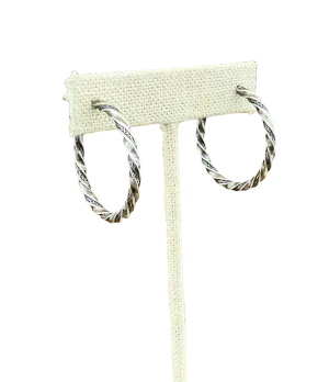 Medium Silver Vintage Hoop Earrings