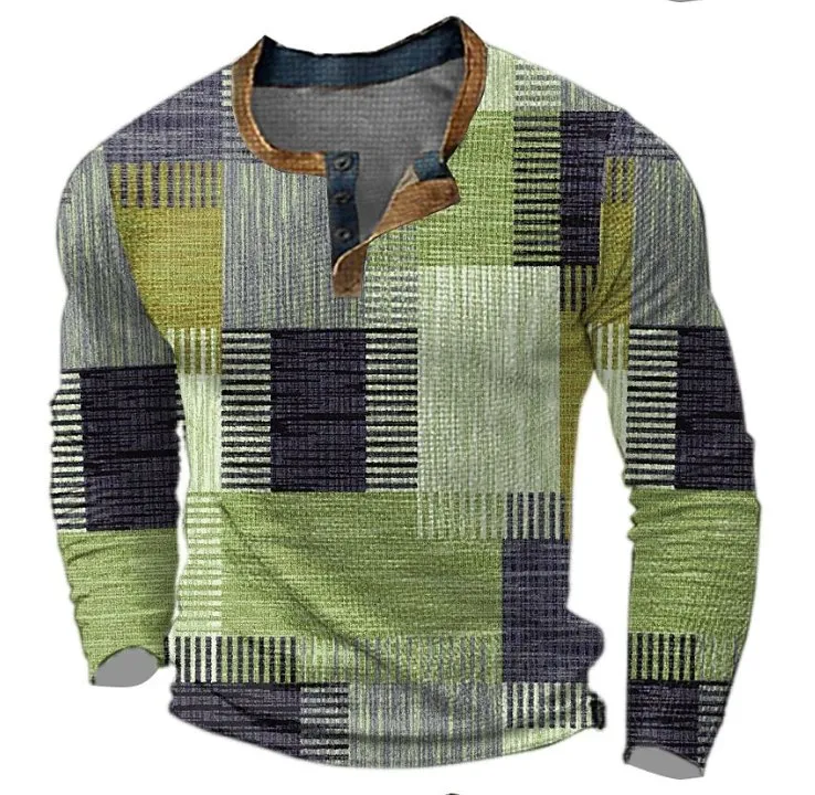 Men’s Eye-Catching 3D Graphic Long Sleeve Tee