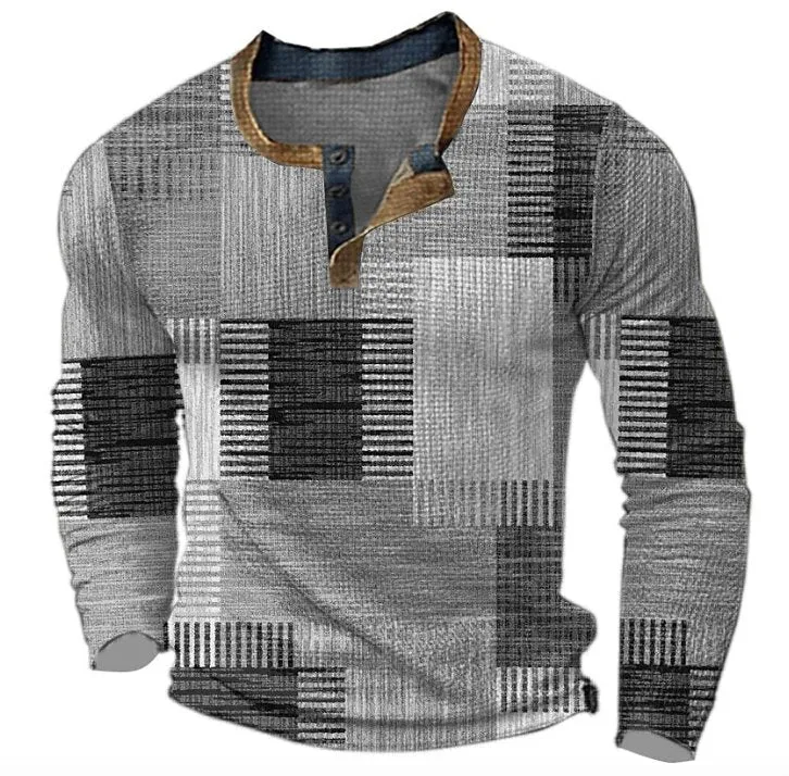 Men’s Eye-Catching 3D Graphic Long Sleeve Tee