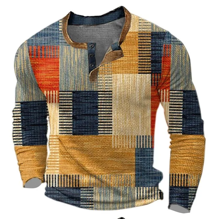 Men’s Eye-Catching 3D Graphic Long Sleeve Tee