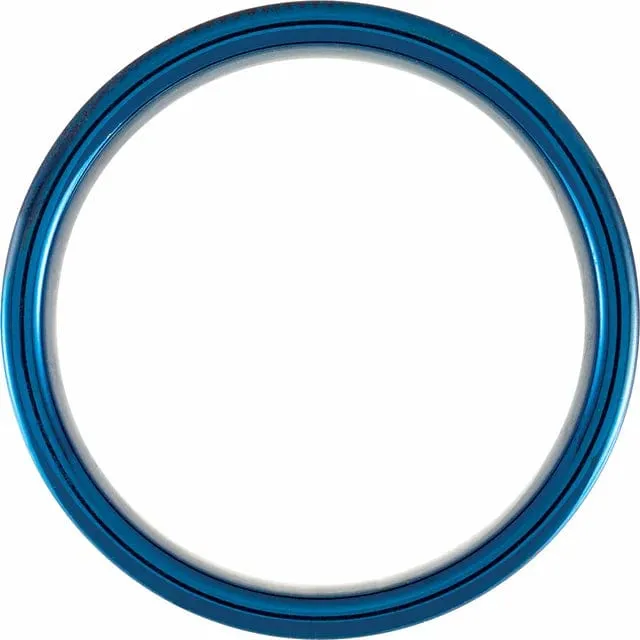 Men's Tungsten Band with Blue Grooved PVD - Special Order