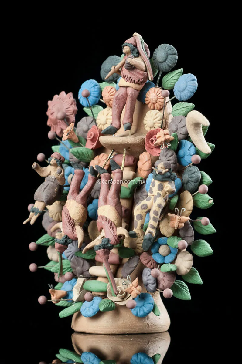 Miniatre Clay Tree of Life Mexican Dances