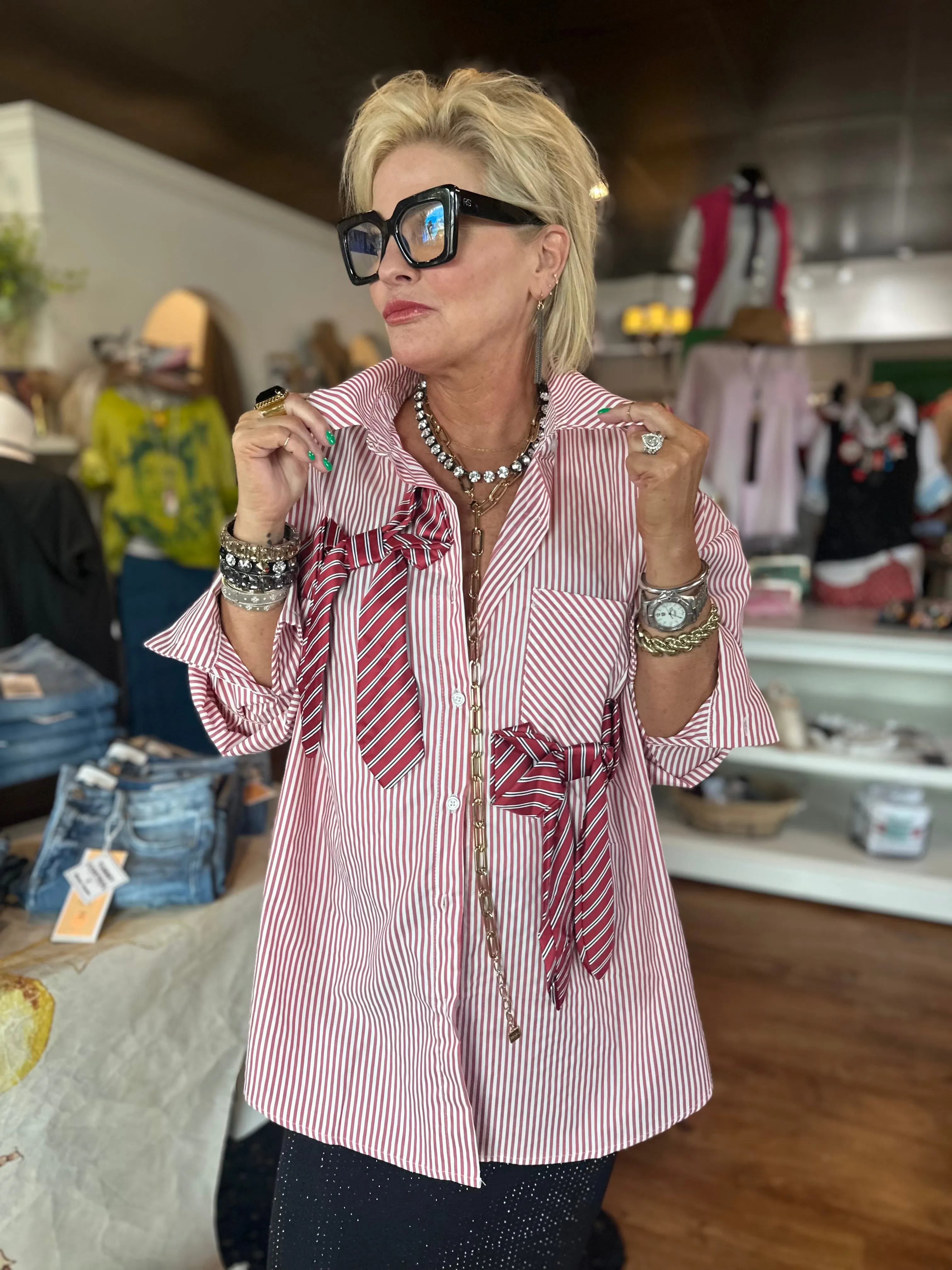 Miss Independent Button-Up Top