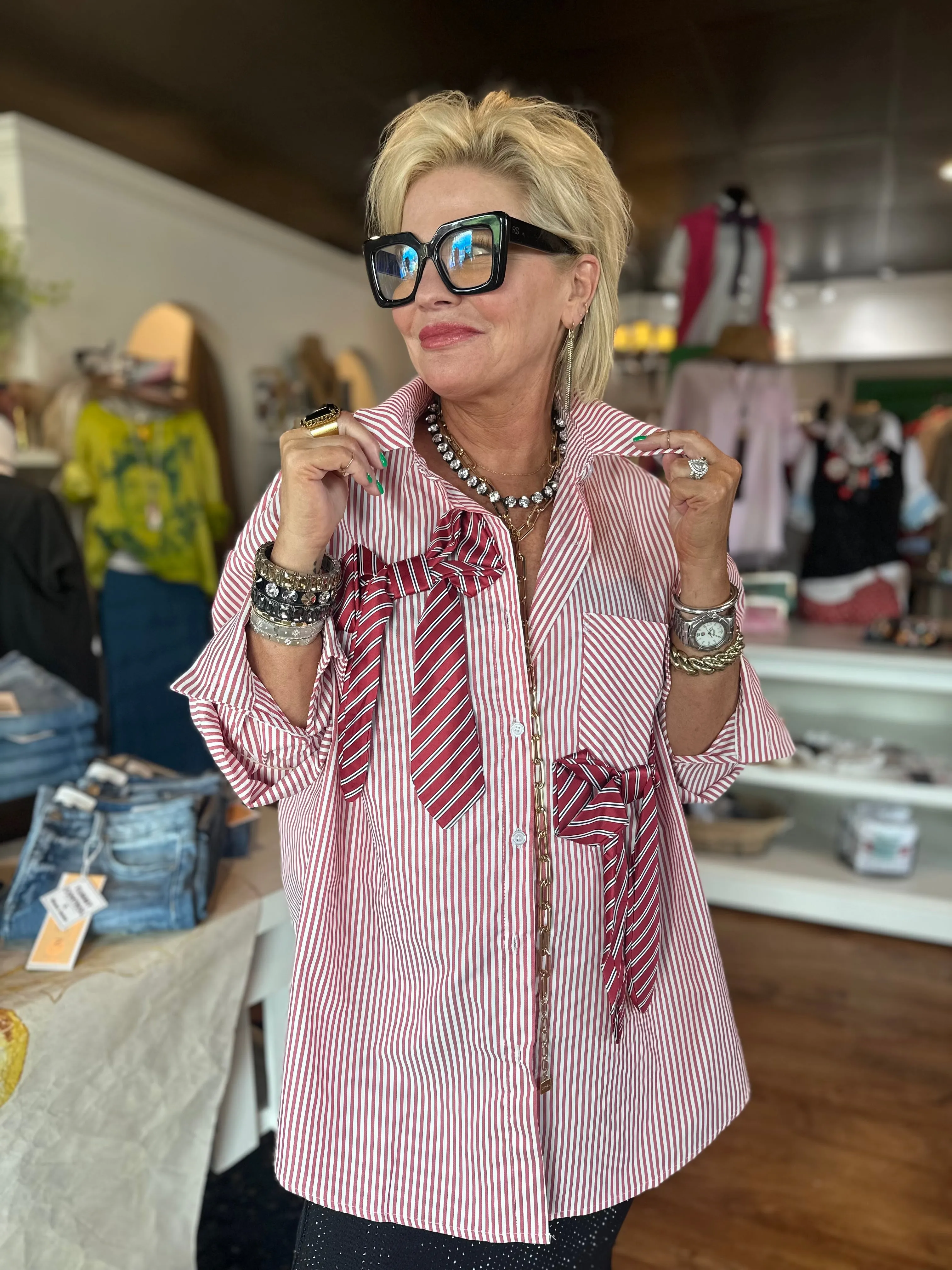 Miss Independent Button-Up Top