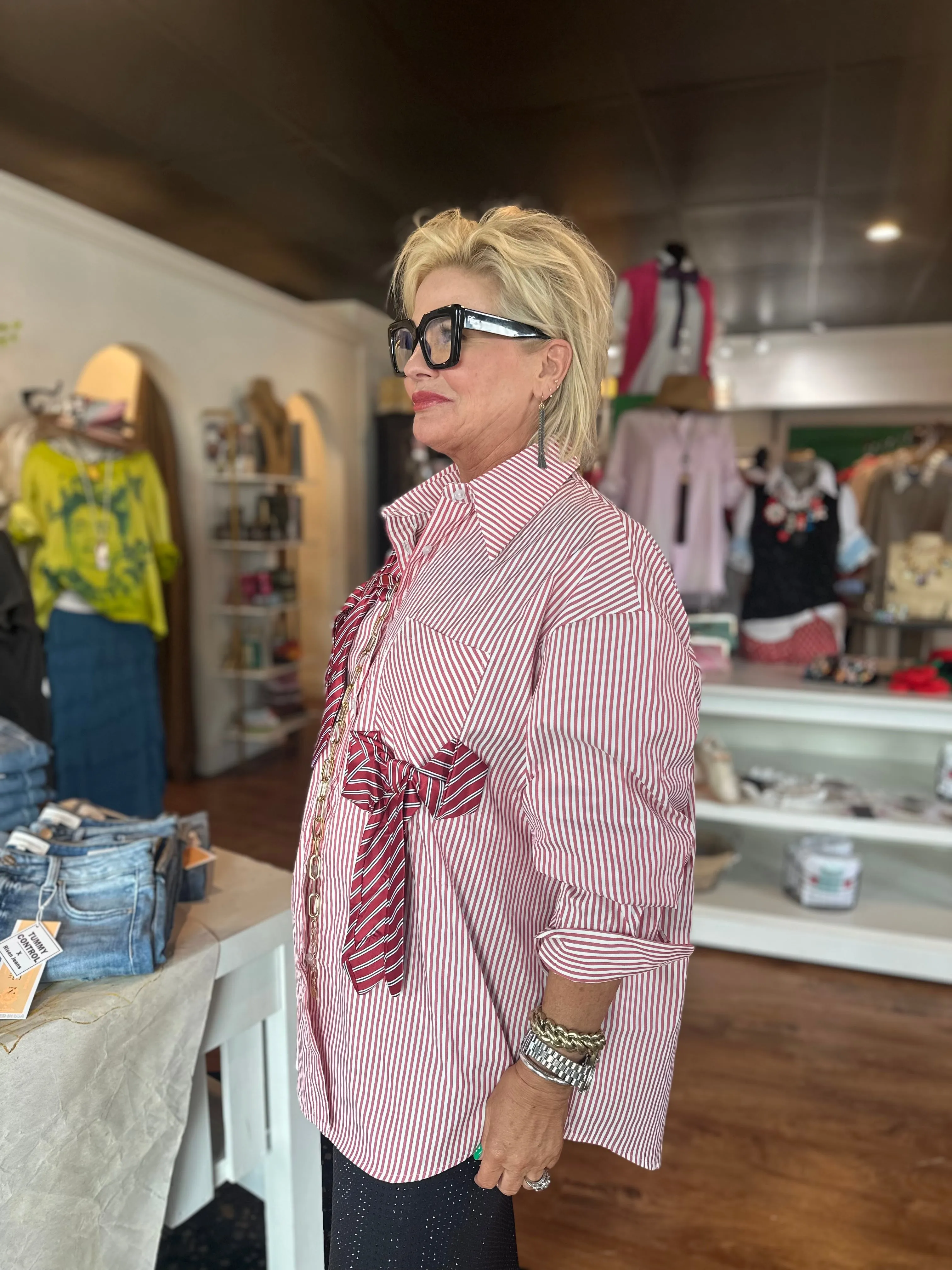 Miss Independent Button-Up Top