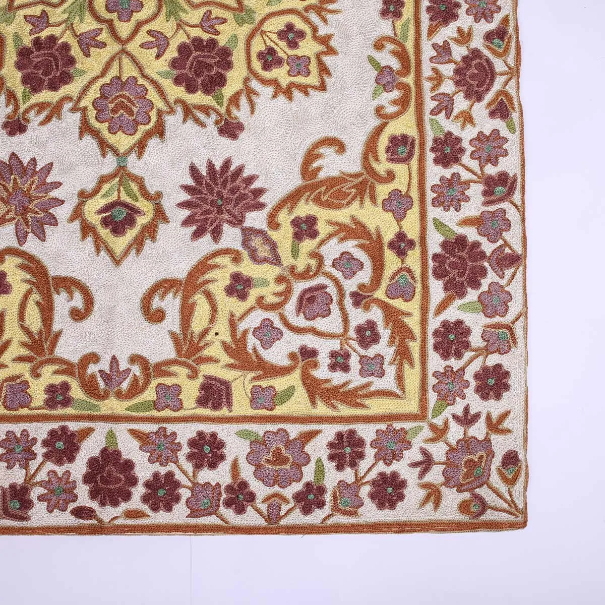 MODERN ART FLORAL SILK RUG 4 X 2.5 FT