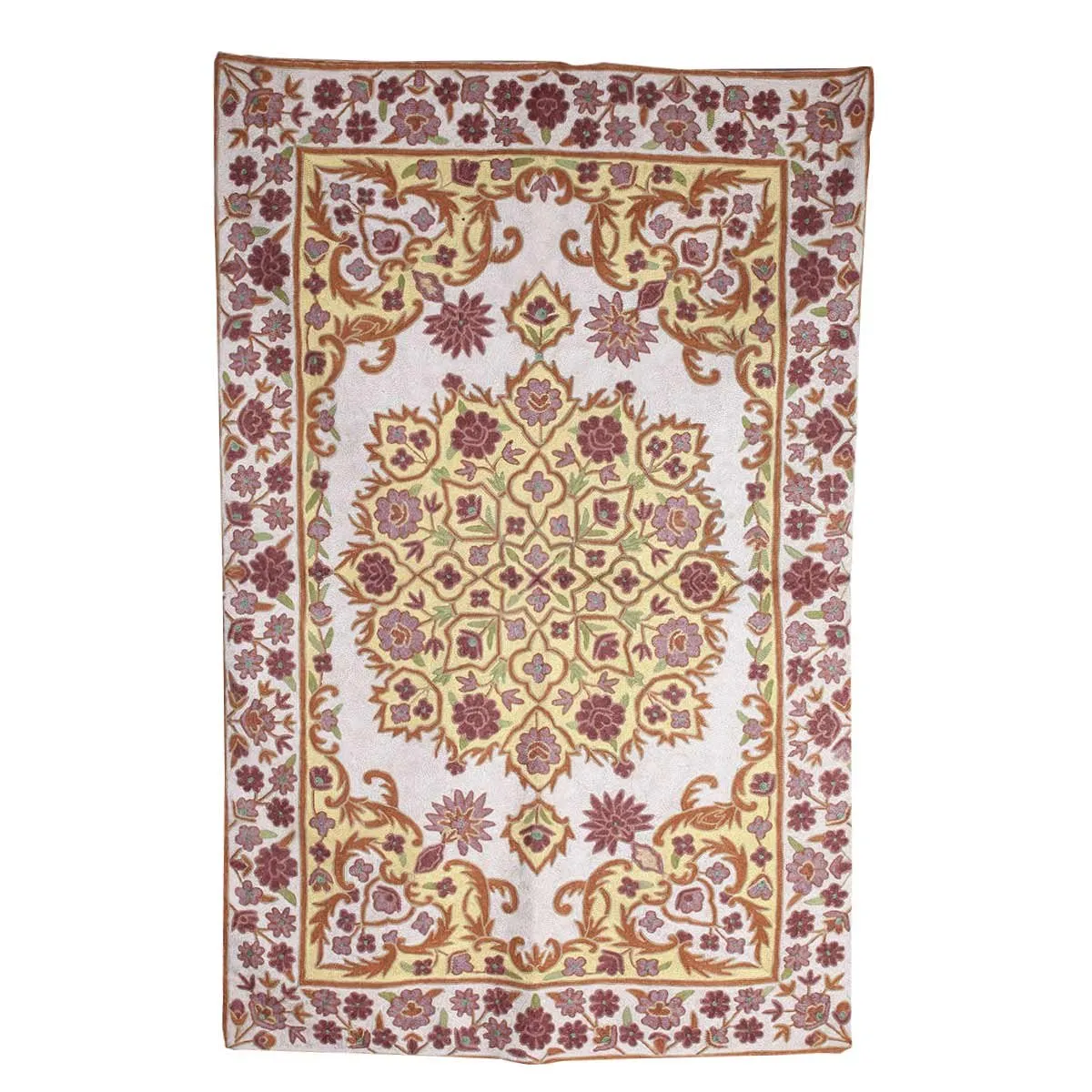 MODERN ART FLORAL SILK RUG 4 X 2.5 FT