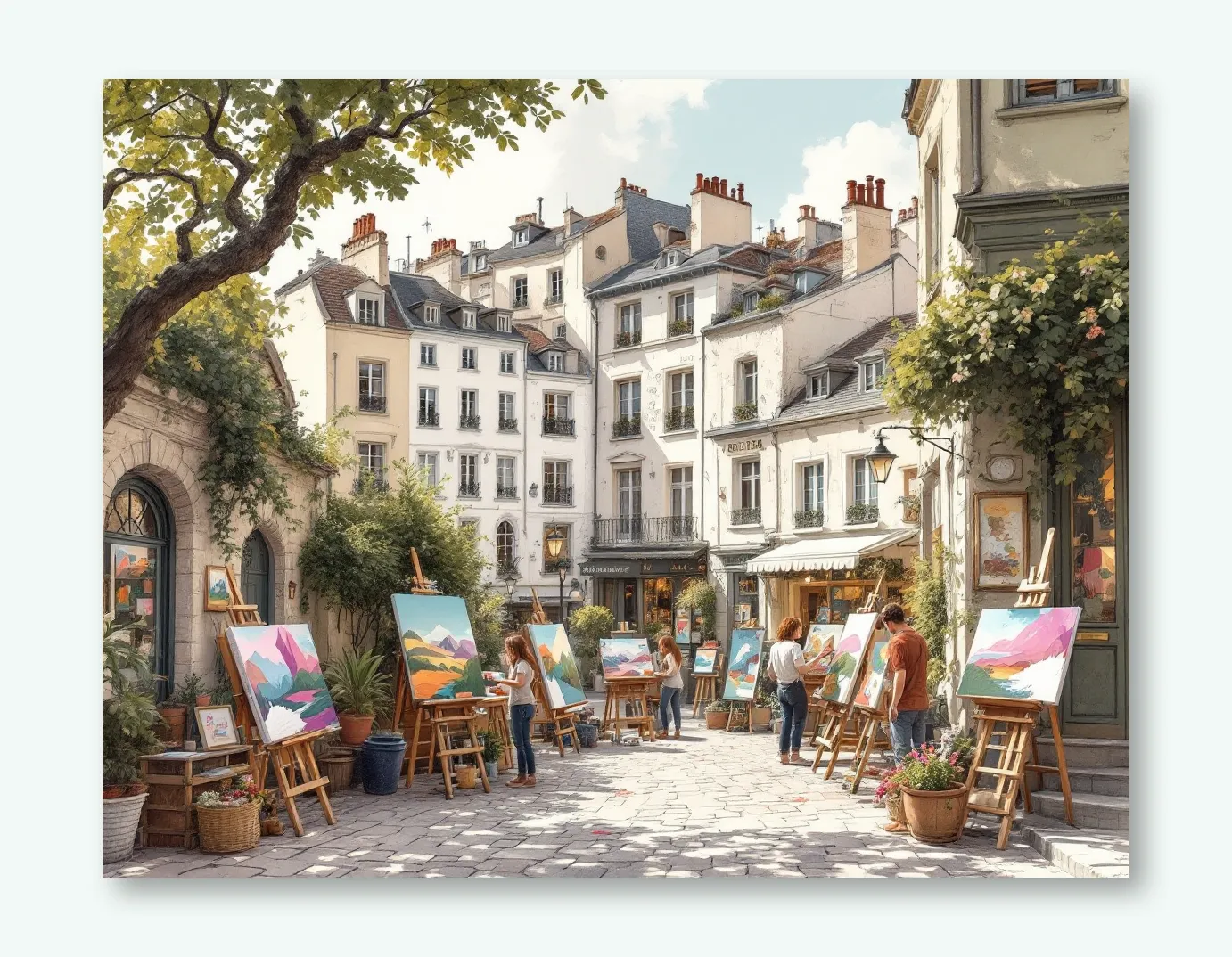 Montmartre's Artistic Haven Wall Art Poster