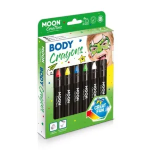 Moon Creations Body Crayons, Assorted Primary