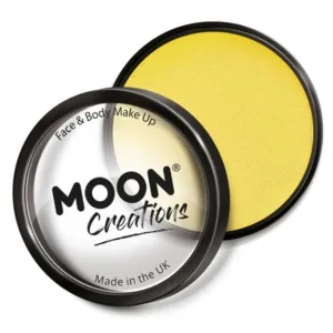Moon Creations Pro Face Paint Cake Pot, Bright Yellow