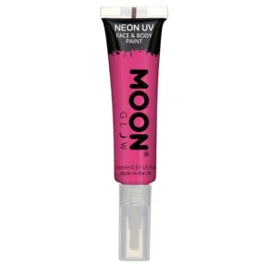 Moon Glow Intense Neon Uv Face Paint, Hot Pink With Brush Applicator