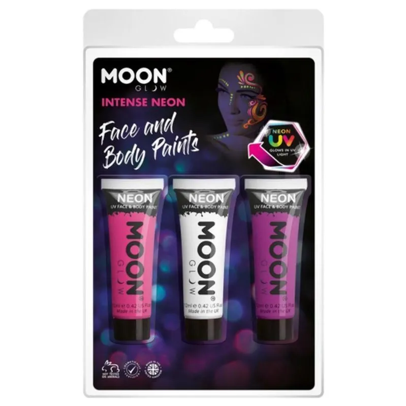 Moon Glow Intense Neon Uv Face Paint, Pink, White, Purple