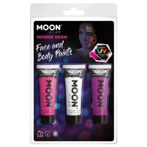 Moon Glow Intense Neon Uv Face Paint, Pink, White, Purple