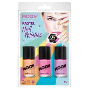 Moon Glow Pastel Neon Uv Nail Polish, Orange, Pink, Lilac