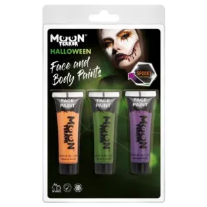 Moon Terror Halloween Face & Body Paint, Orange, Green, Purple