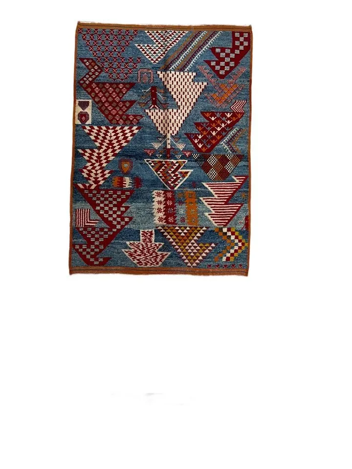 Moroccan area rug from Tazenakht, Wool and Thread, 203cm x 141cm or 6.66ft x 4.63ft