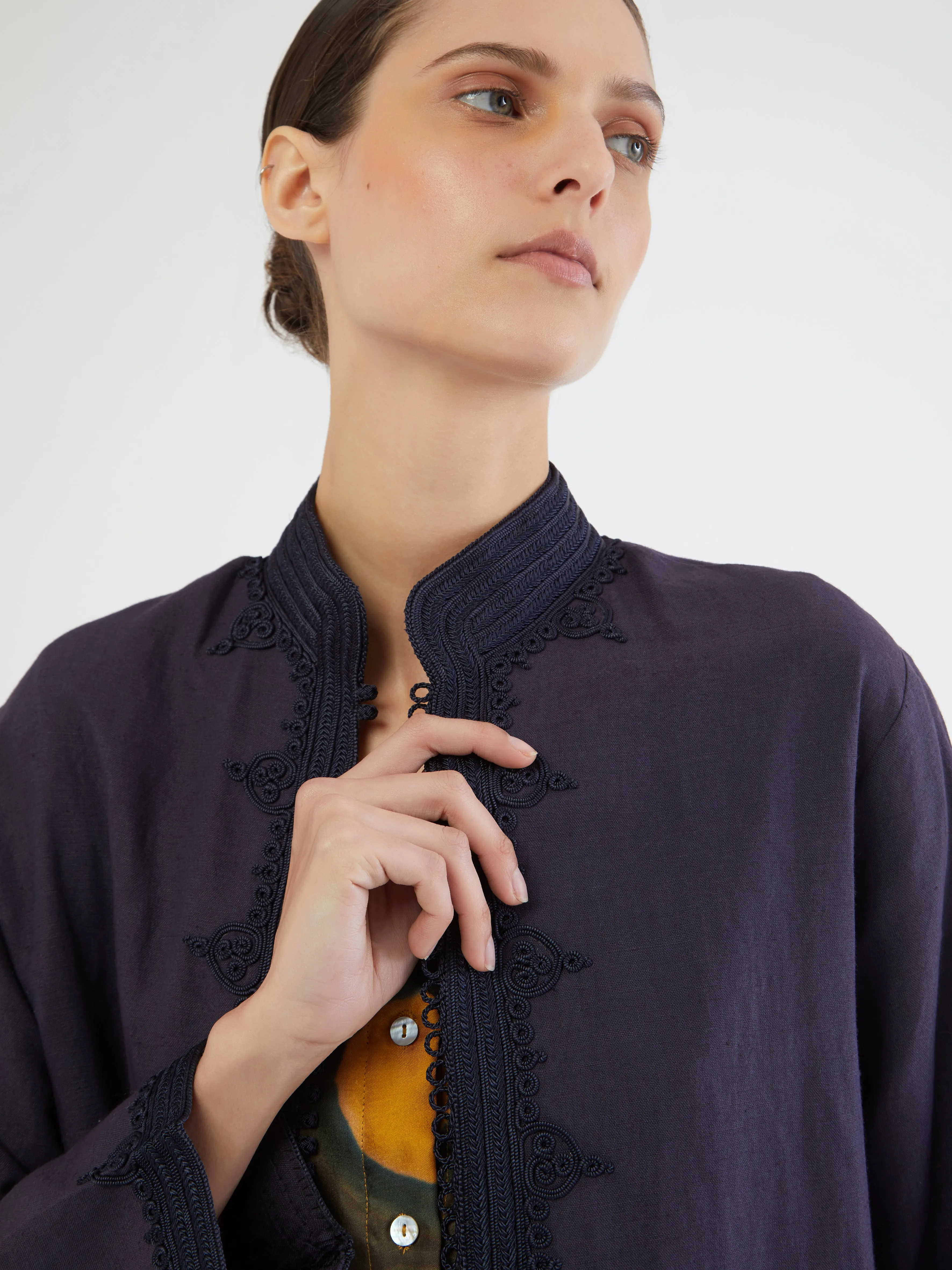 Moroccan linen coat
