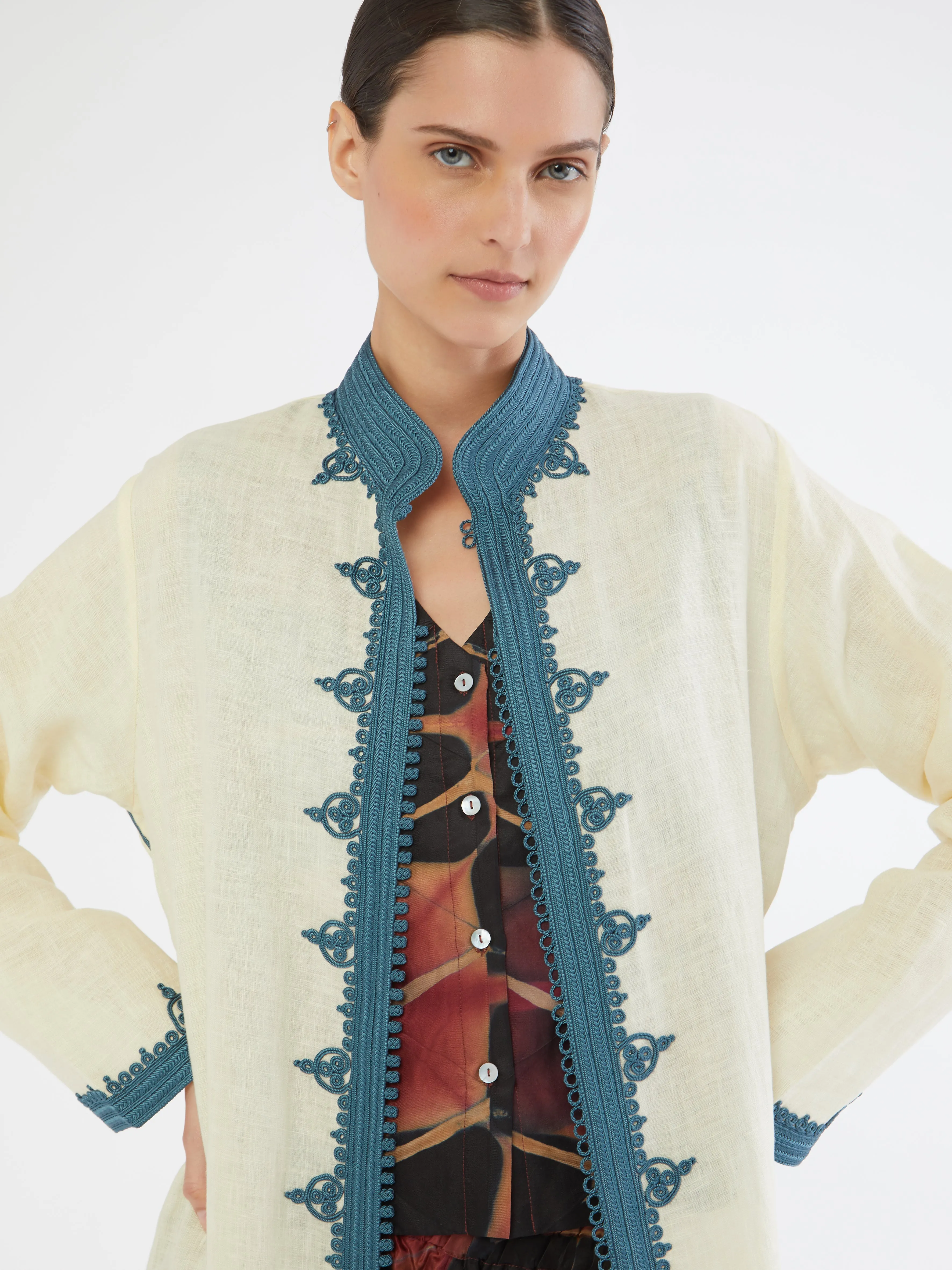Moroccan linen coat