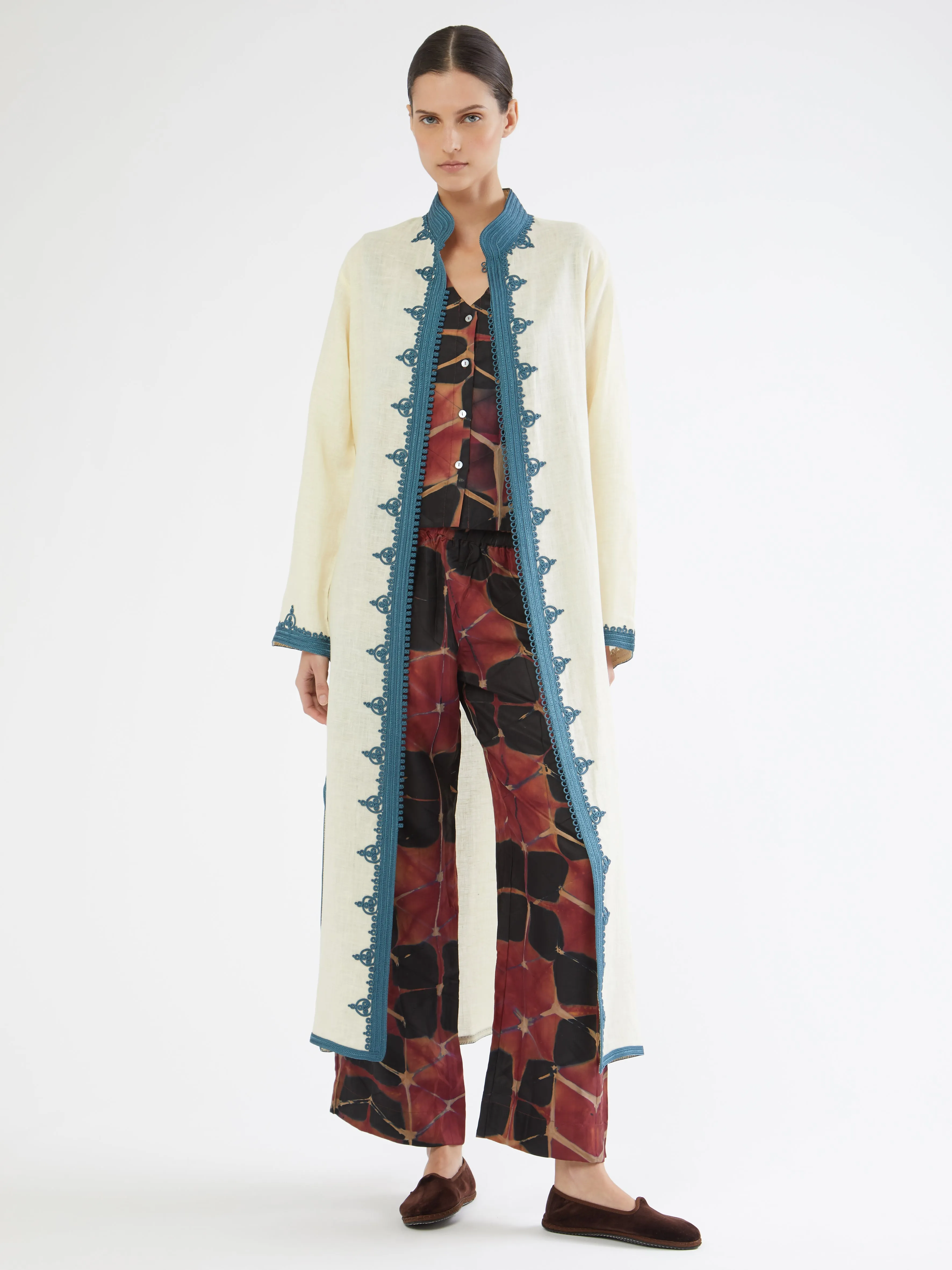 Moroccan linen coat