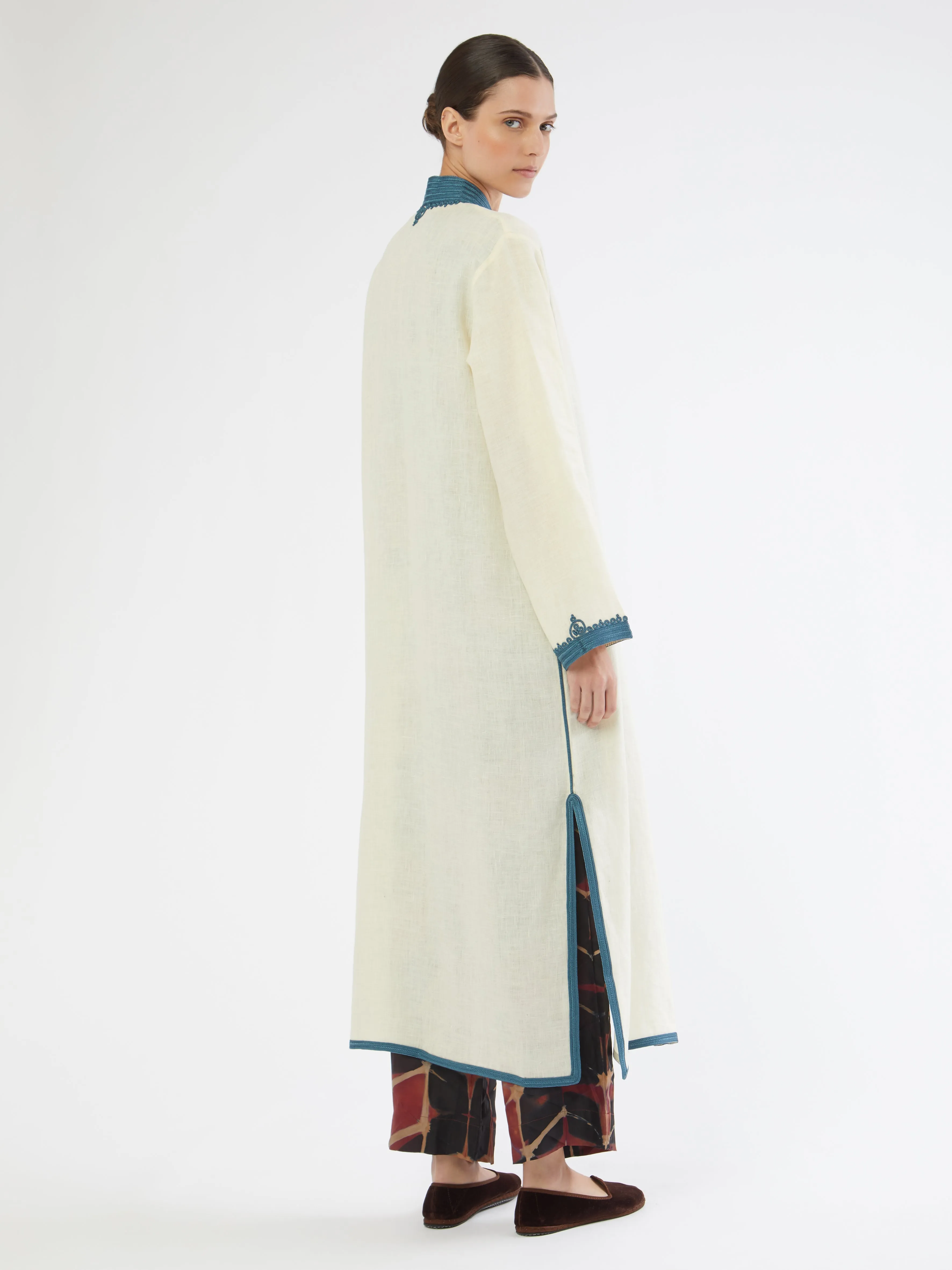 Moroccan linen coat