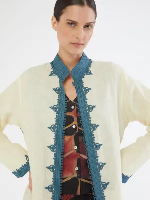 Moroccan linen coat