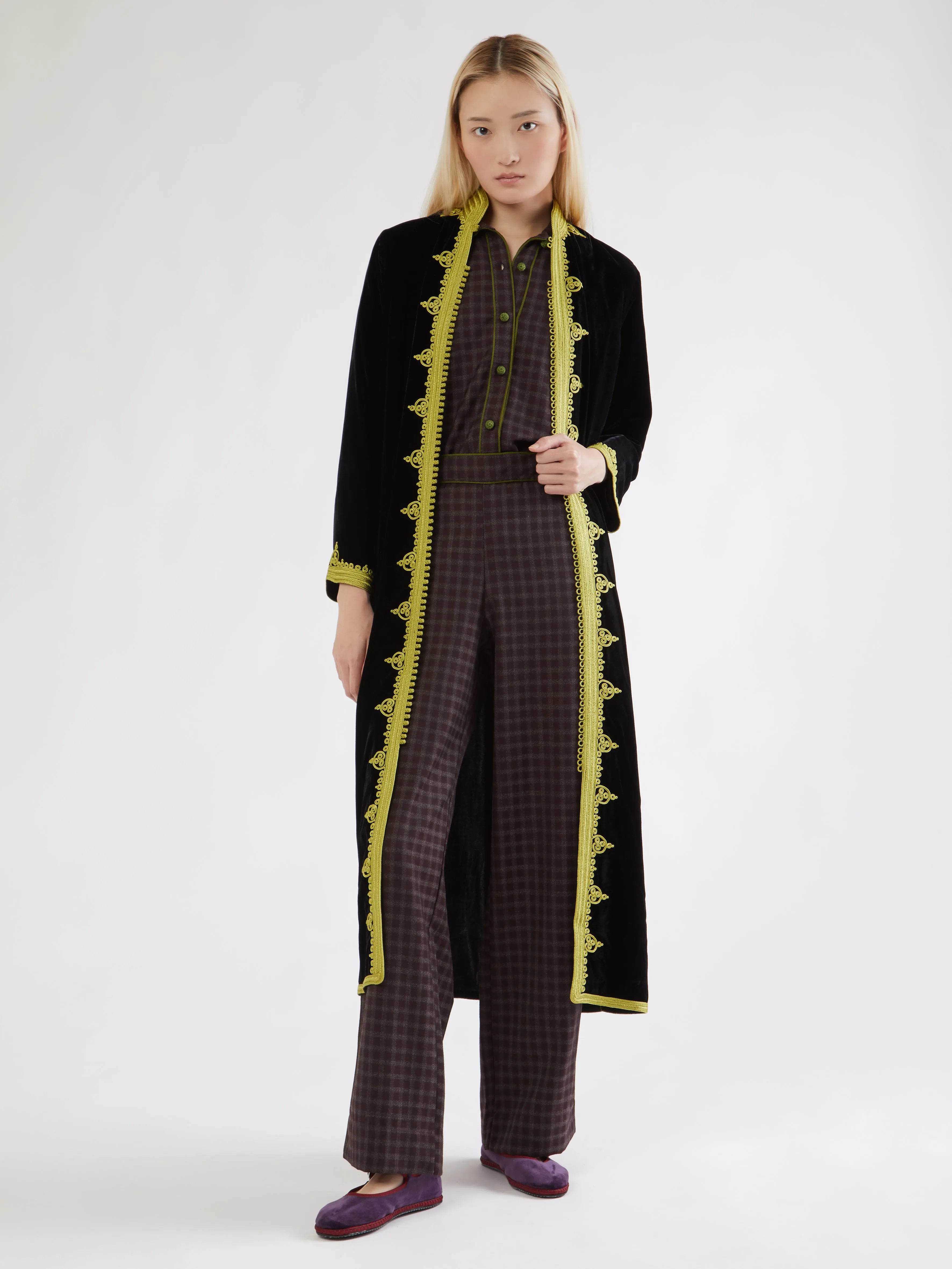 Moroccan velvet coat
