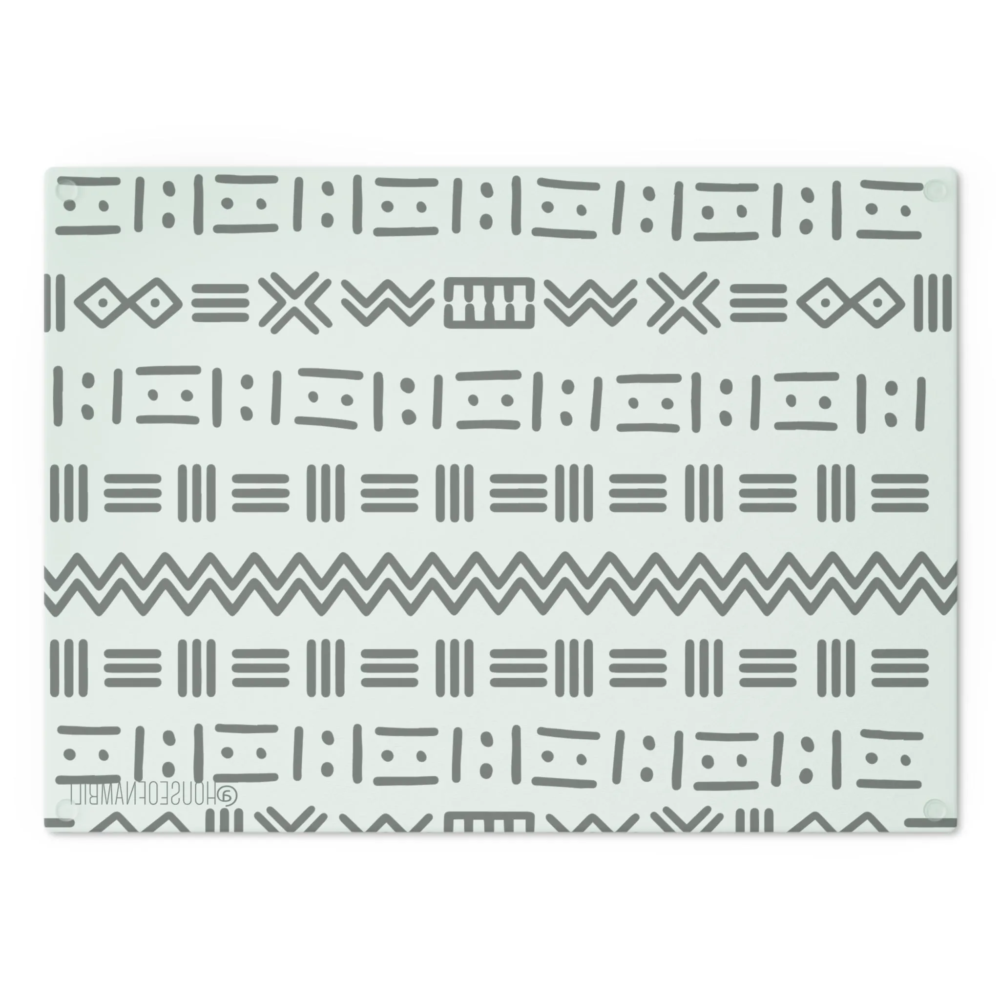 Mud Cloth Glass Chopping Block - 8