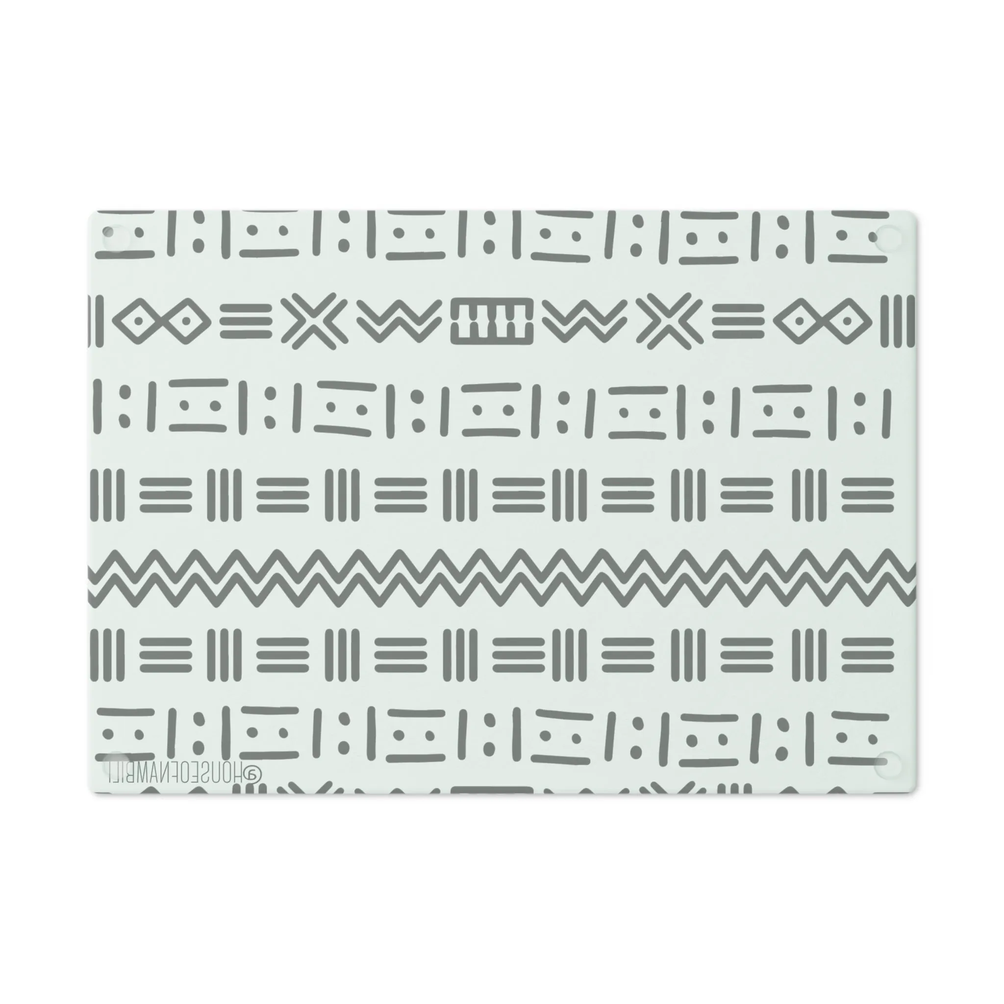 Mud Cloth Glass Chopping Block - 8