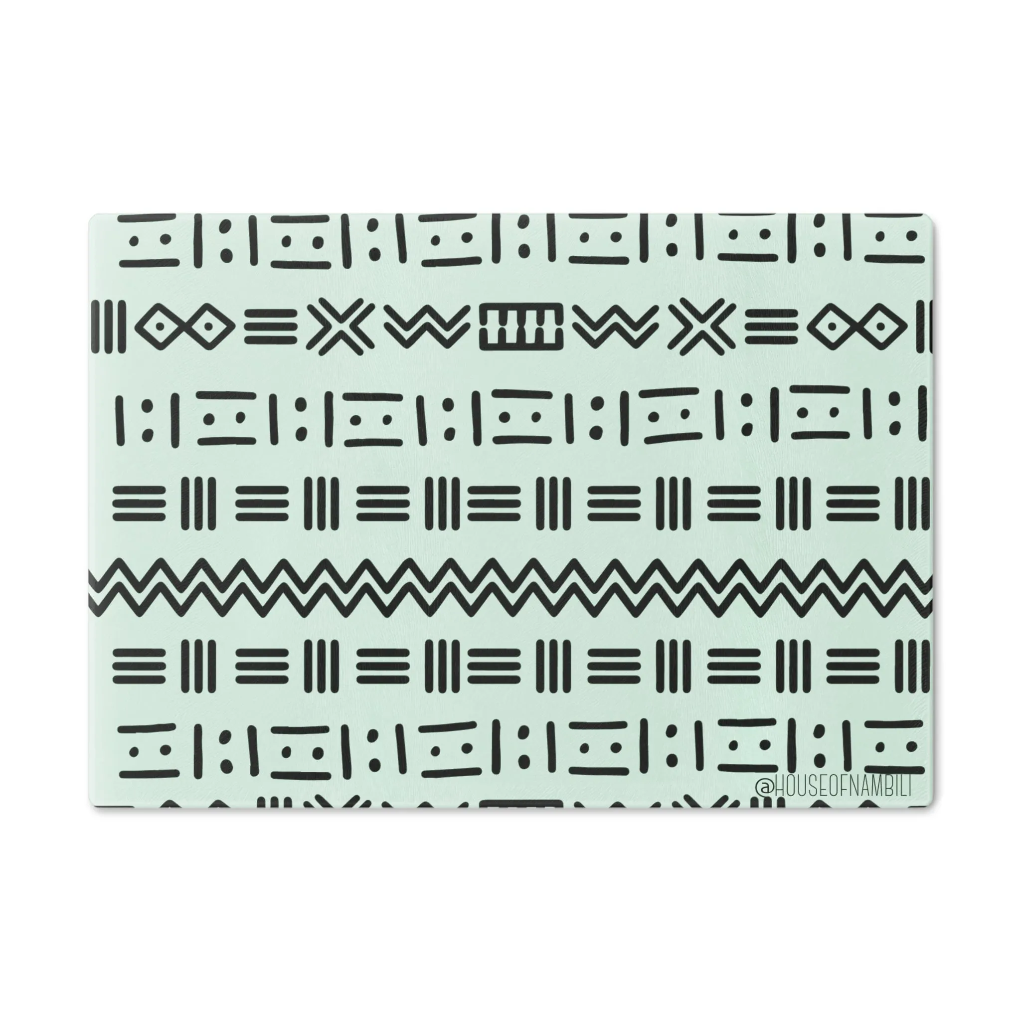 Mud Cloth Glass Chopping Block - 8