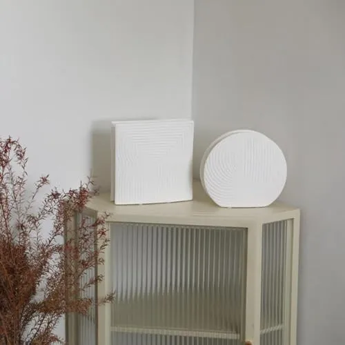 MYADDICTION Ceramic Vase Creative Flowers Container for Wedding Party Office Living Room Square