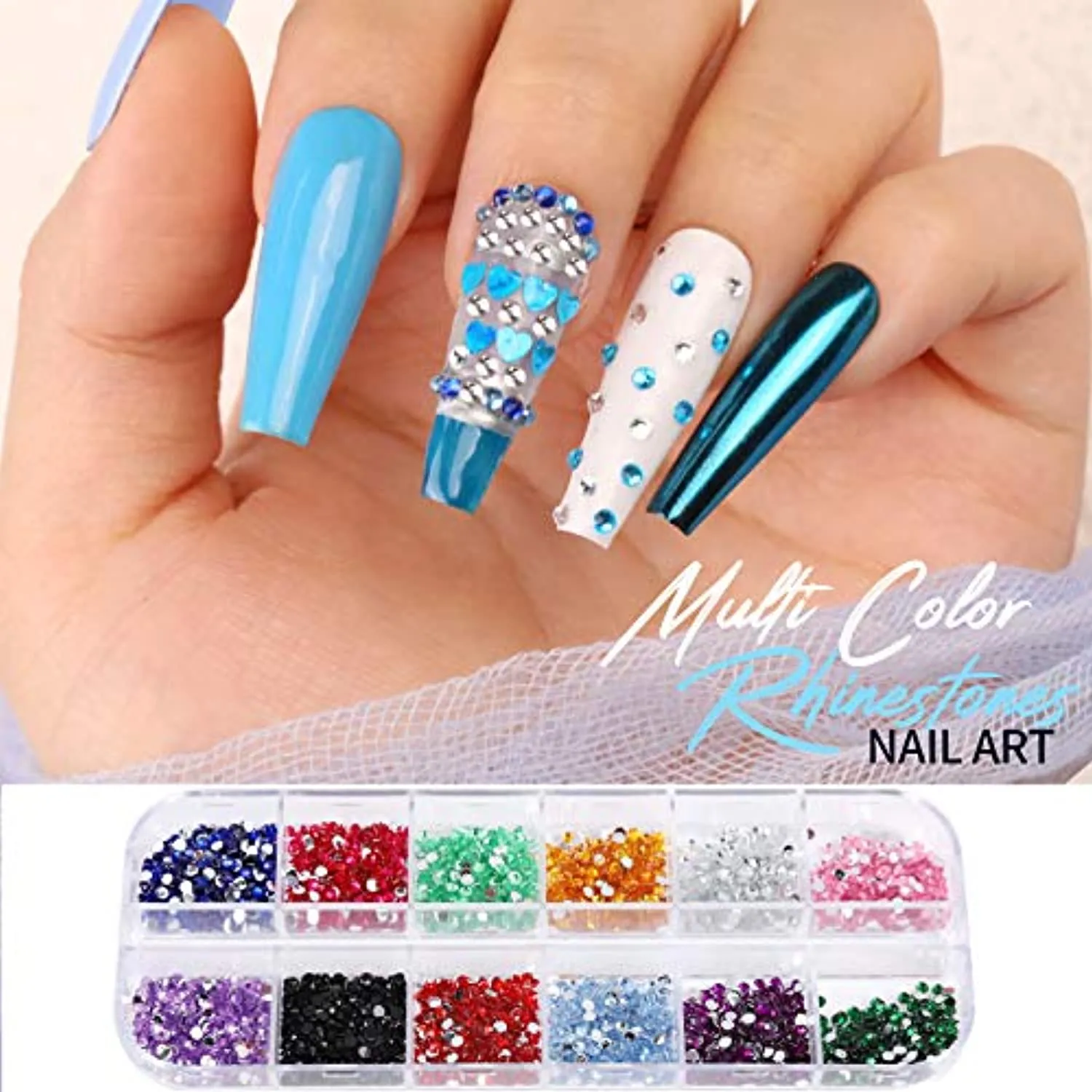 Nail Foil Stickers, 8 Sheets Butterfly Nail Art Stickers, Teenitor Nail Art Designs for Nails, Nail Glitter Sequins Nail Rhinestones, Nail Decorations