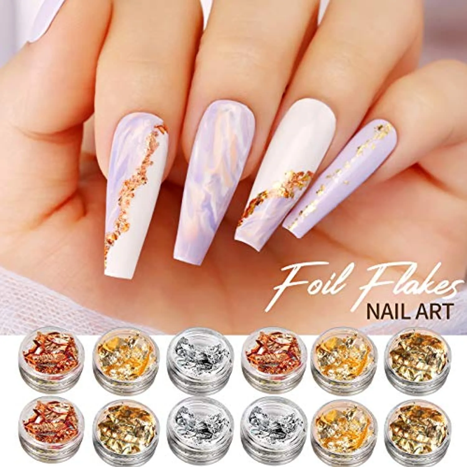 Nail Foil Stickers, 8 Sheets Butterfly Nail Art Stickers, Teenitor Nail Art Designs for Nails, Nail Glitter Sequins Nail Rhinestones, Nail Decorations