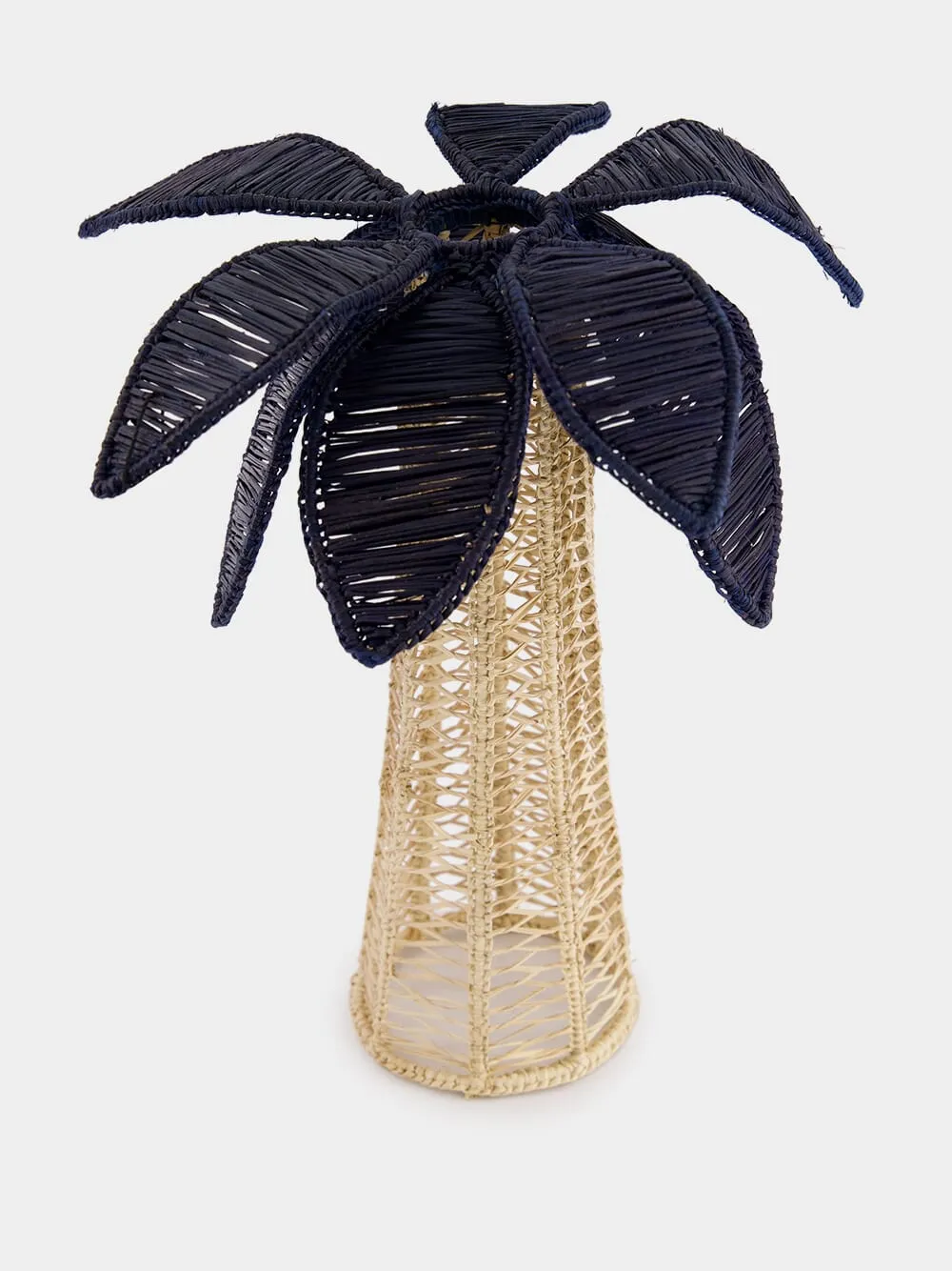 Navy Palm Tree Iraca Large Candle Holder