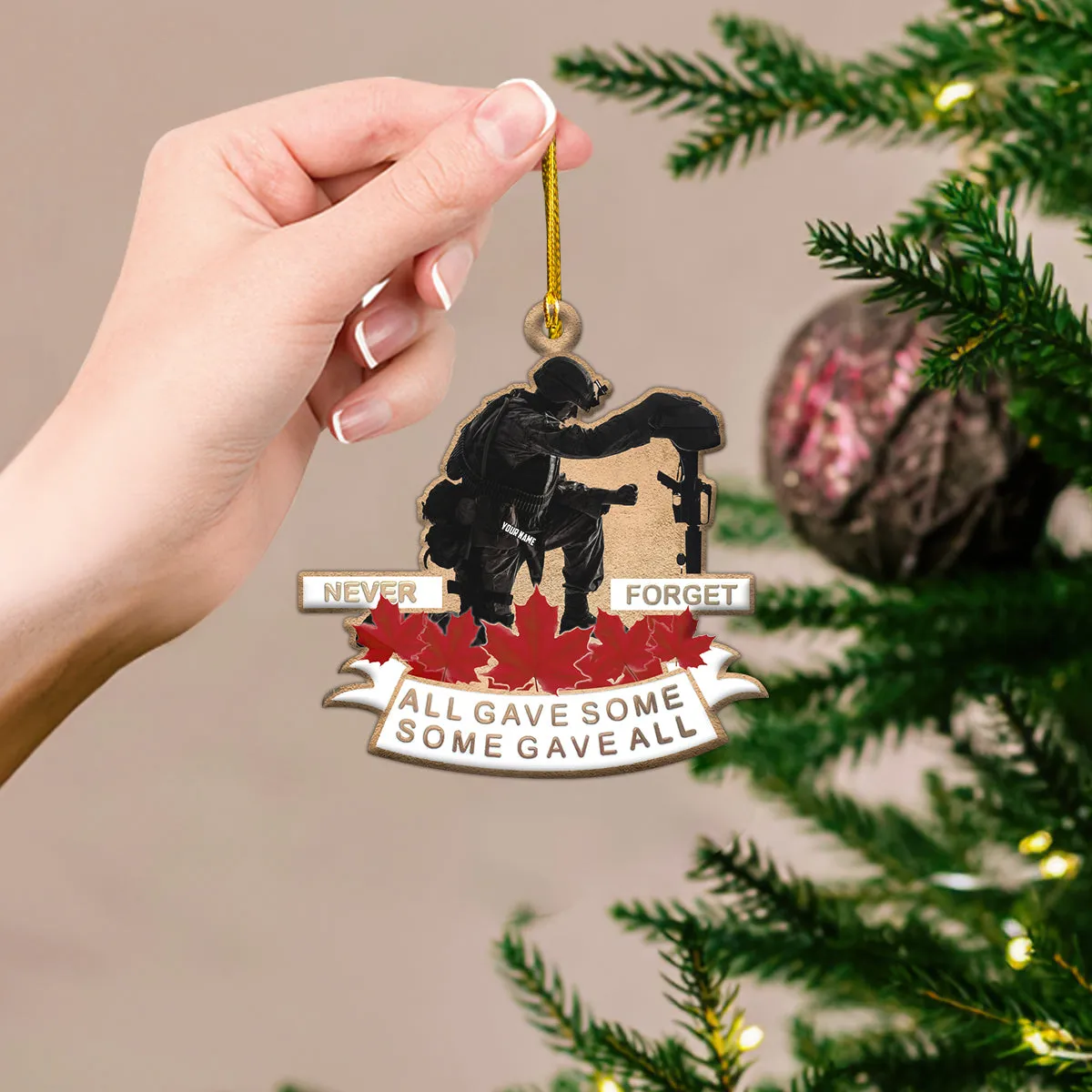 Never Forget - Day Remembrance Soldier Shaped Ornament