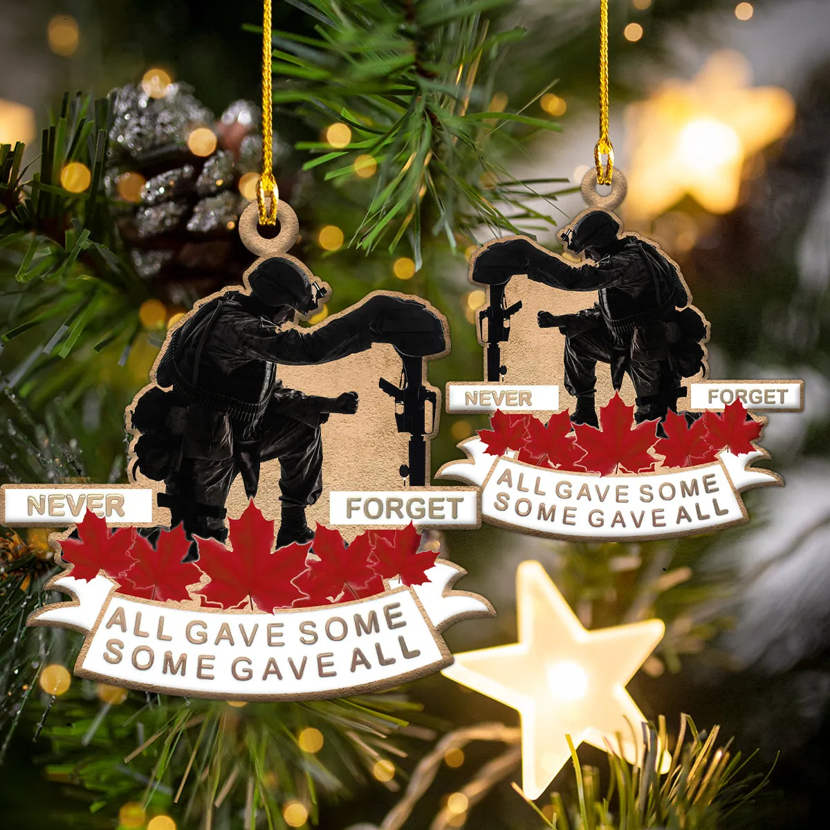 Never Forget - Day Remembrance Soldier Shaped Ornament
