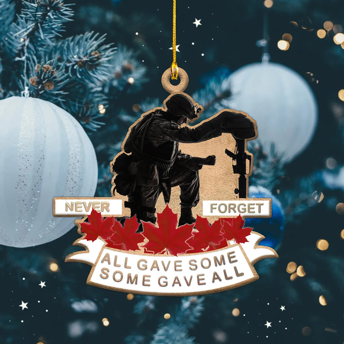 Never Forget - Day Remembrance Soldier Shaped Ornament
