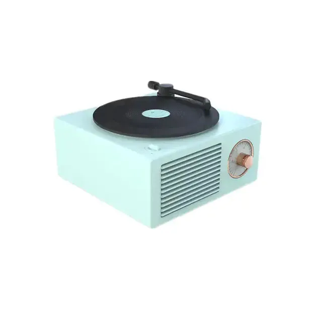 New Retro Vinyl Wireless Bluetooth Speaker Alarm Clock
