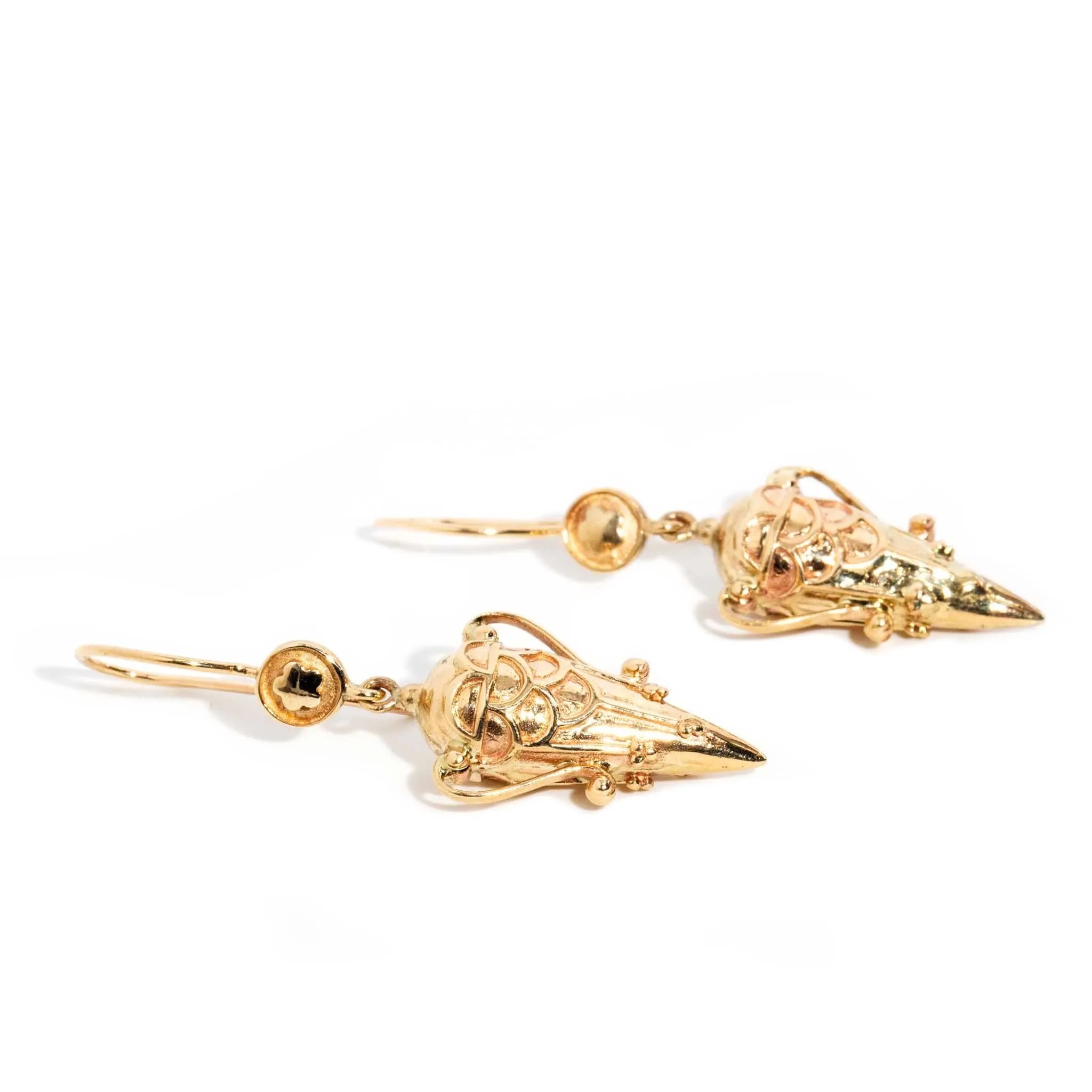 Nia 1990s Apothecary Drop Earrings 9ct Gold