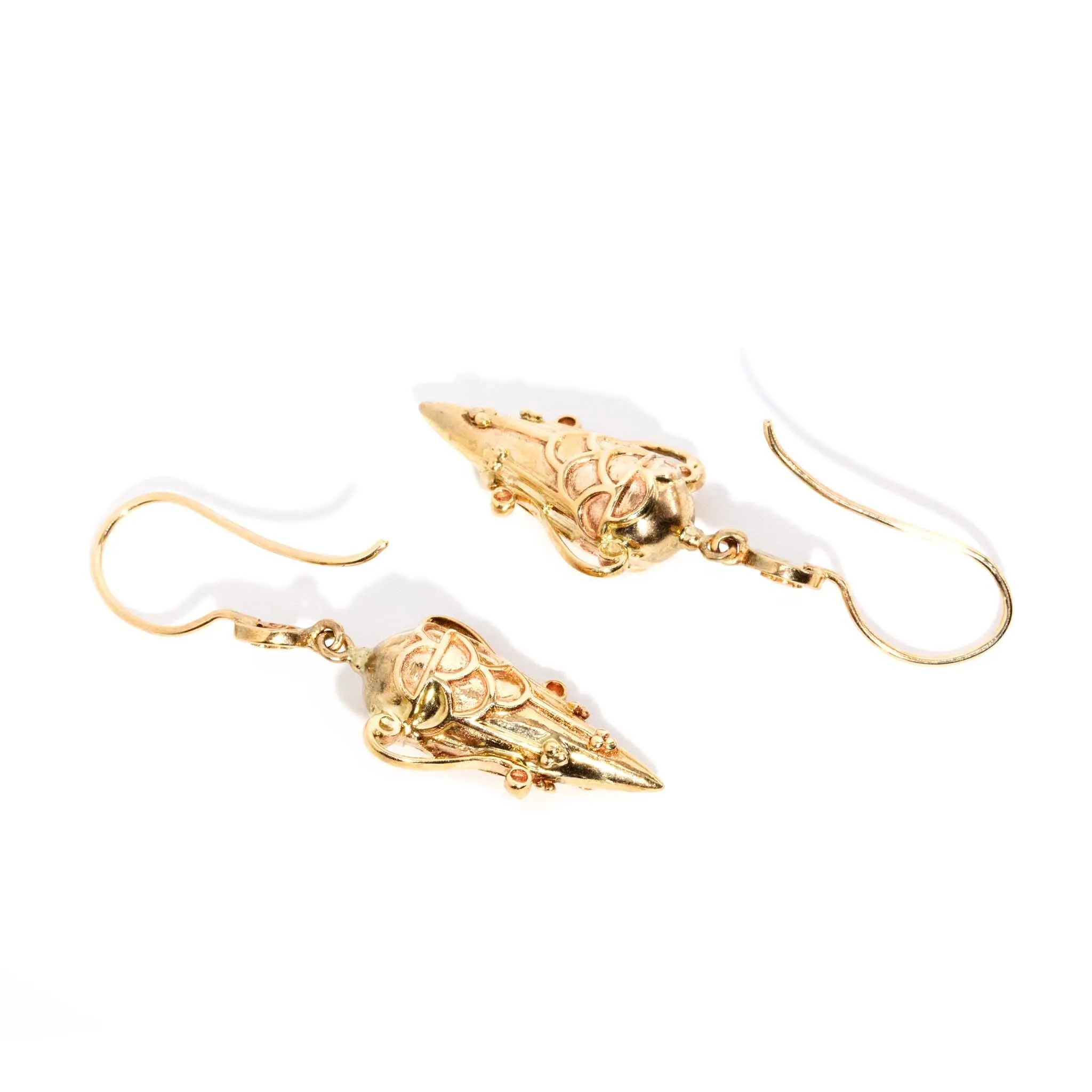Nia 1990s Apothecary Drop Earrings 9ct Gold