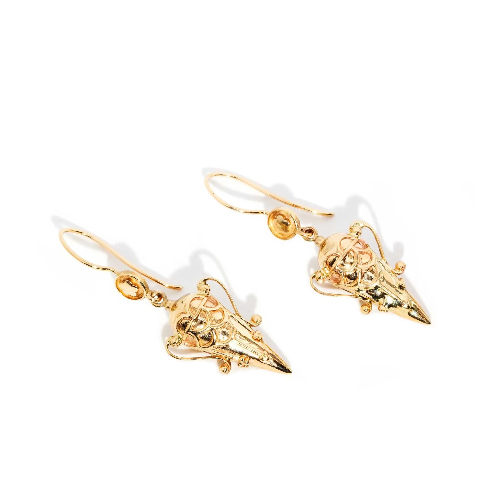 Nia 1990s Apothecary Drop Earrings 9ct Gold