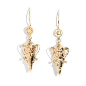 Nia 1990s Apothecary Drop Earrings 9ct Gold