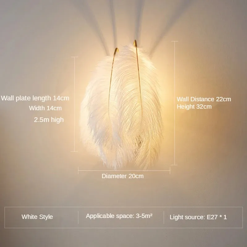 Nordic Feather Wall Lamp
