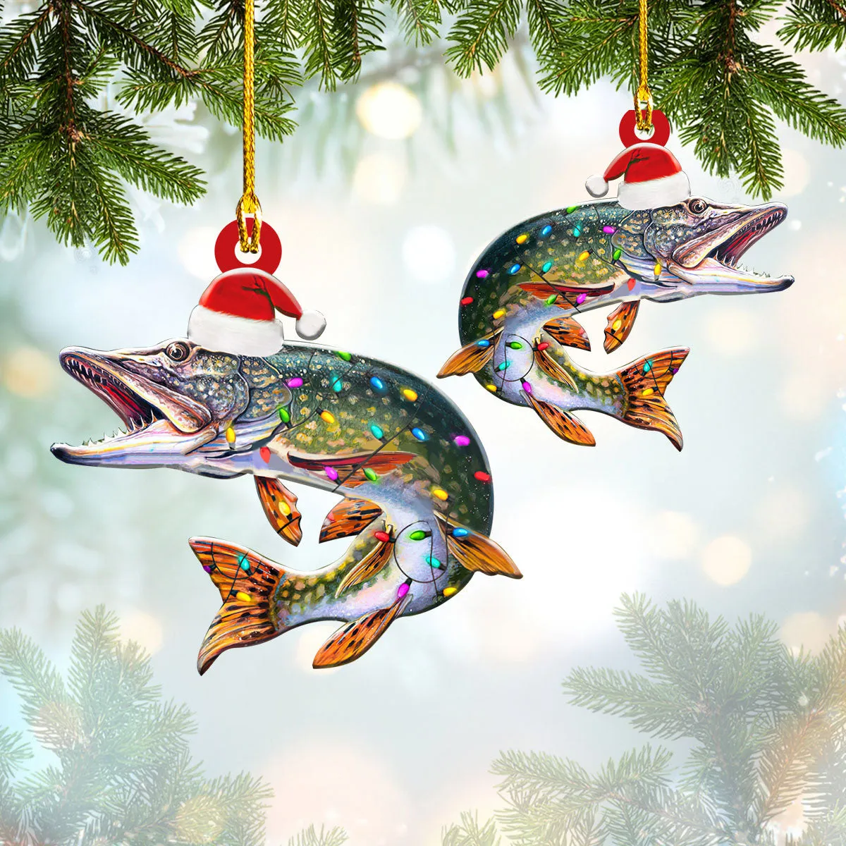 Northern Pike Fishing - Shaped Ornament - 528