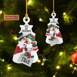 Nose Kisses Snowman Couple - Custom Shaped Ornament