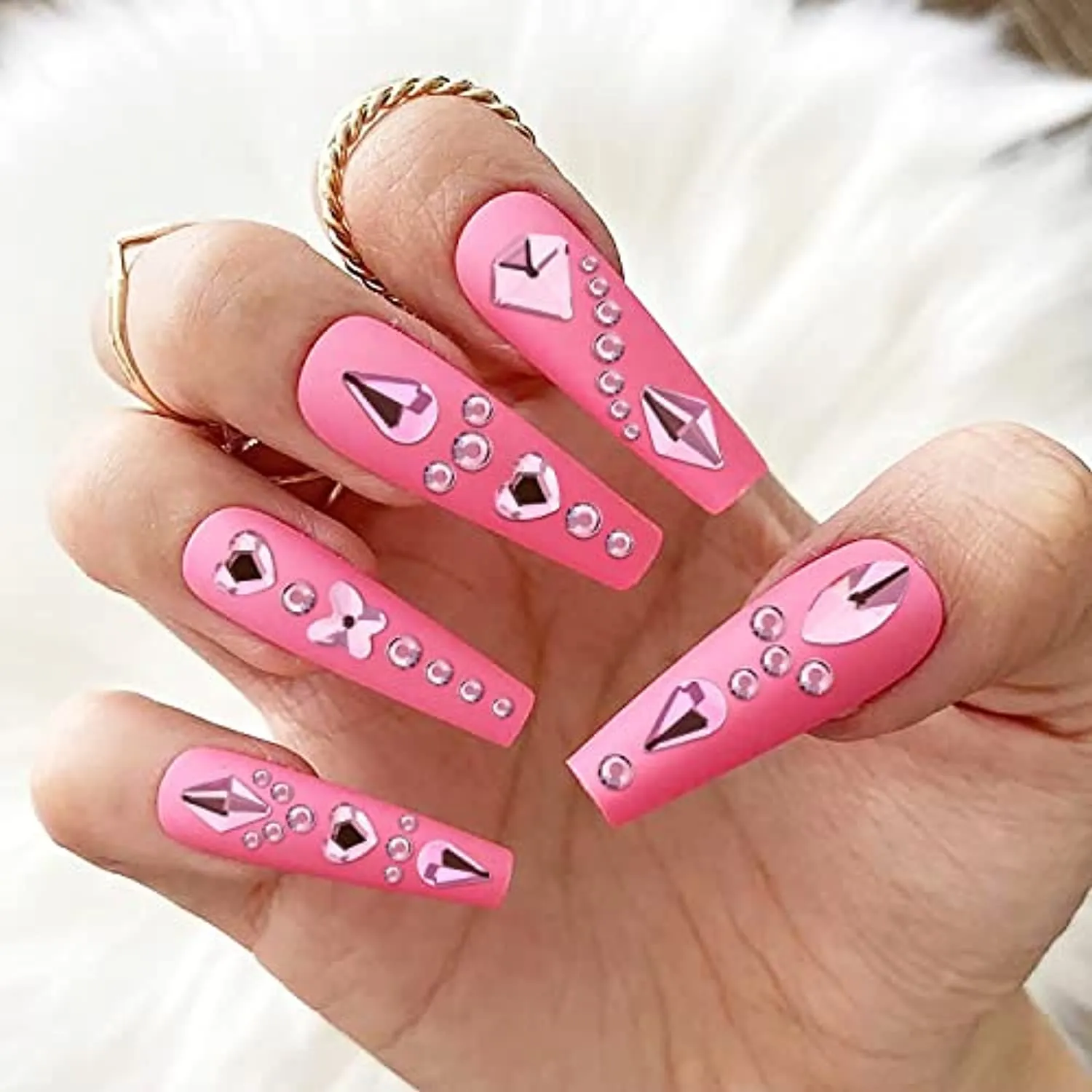 Noverlife 660PCS Nail Art Rhinestones Nail Gemstones, 3D Multi Shapes Flatback Nail Crystals Diamonds for Nail Design, Sparkle Nail Beads with Wax Pen for DIY Craft Makeup Dressup Manicure Decoration