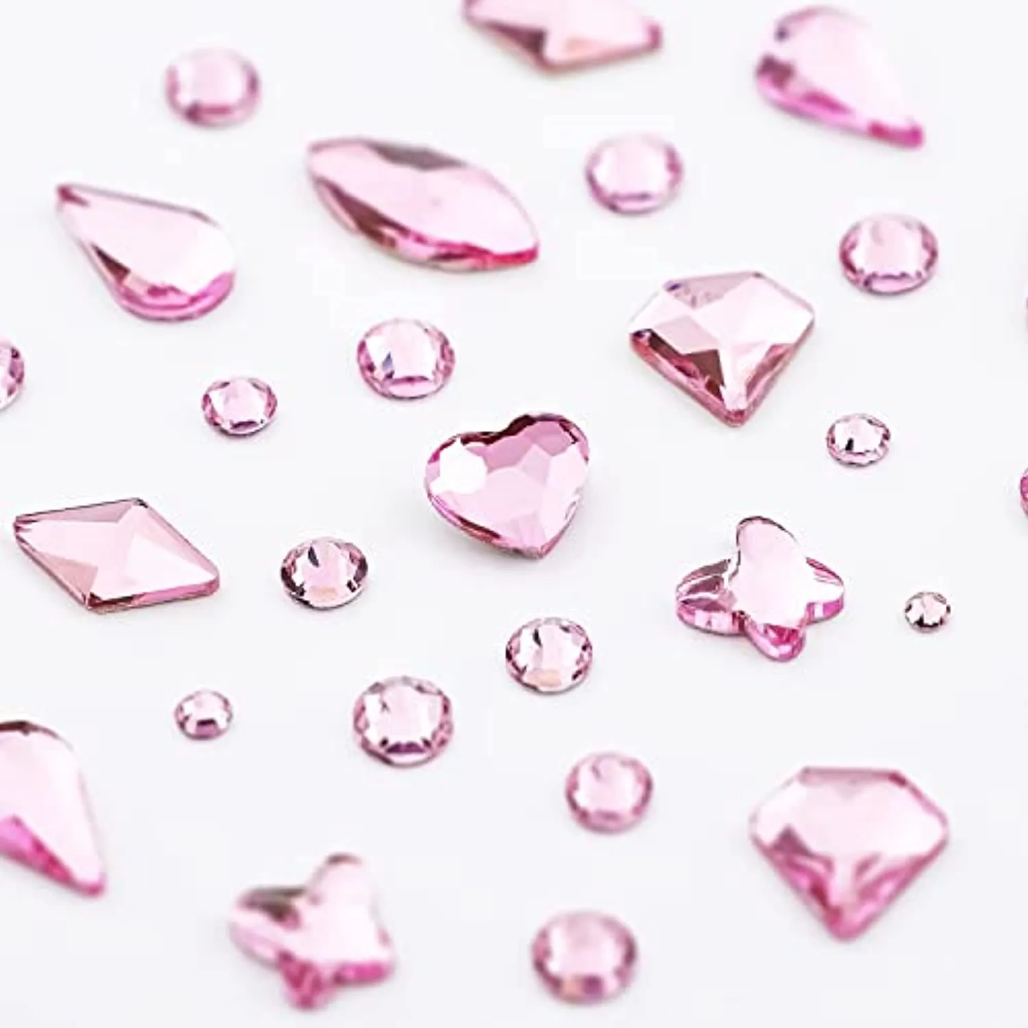 Noverlife 660PCS Nail Art Rhinestones Nail Gemstones, 3D Multi Shapes Flatback Nail Crystals Diamonds for Nail Design, Sparkle Nail Beads with Wax Pen for DIY Craft Makeup Dressup Manicure Decoration