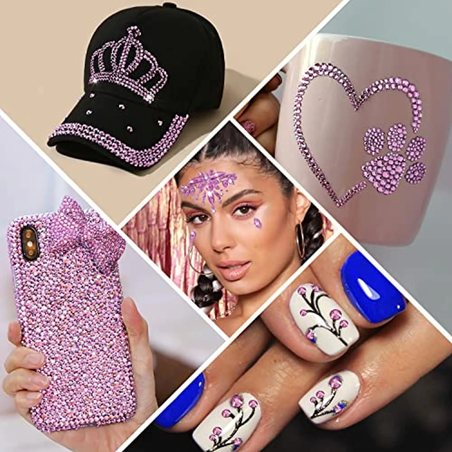 Noverlife 660PCS Nail Art Rhinestones Nail Gemstones, 3D Multi Shapes Flatback Nail Crystals Diamonds for Nail Design, Sparkle Nail Beads with Wax Pen for DIY Craft Makeup Dressup Manicure Decoration