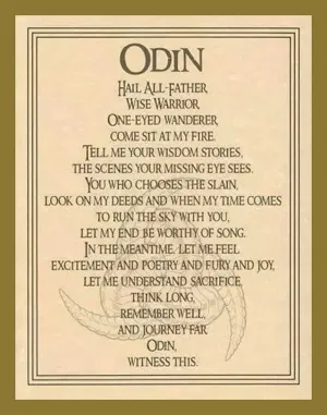 Odin Norse Pagan God Prayer - Wicca Witchcraft Art - Altar Display - Book of Shadows Pages - Education Enthusiasts Digital Download DIY Gift